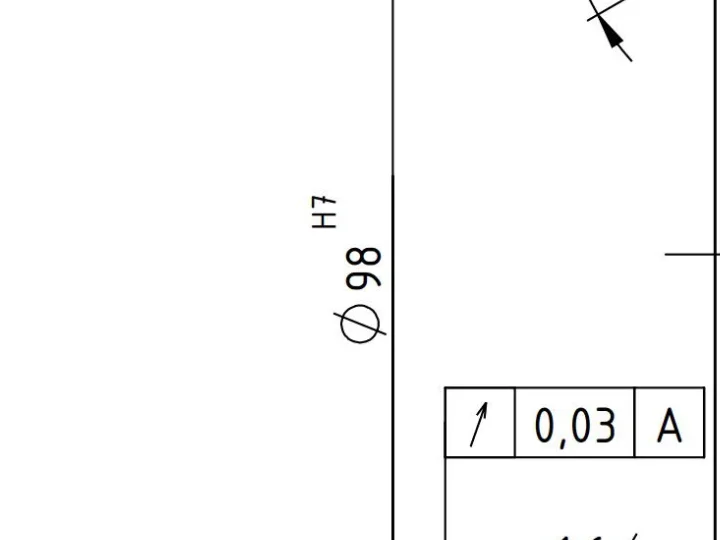 Zeichnungsausschnitt: Ø98 H7